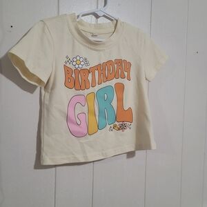 Birthday Girl Cream T-Shirt SIZE 2T